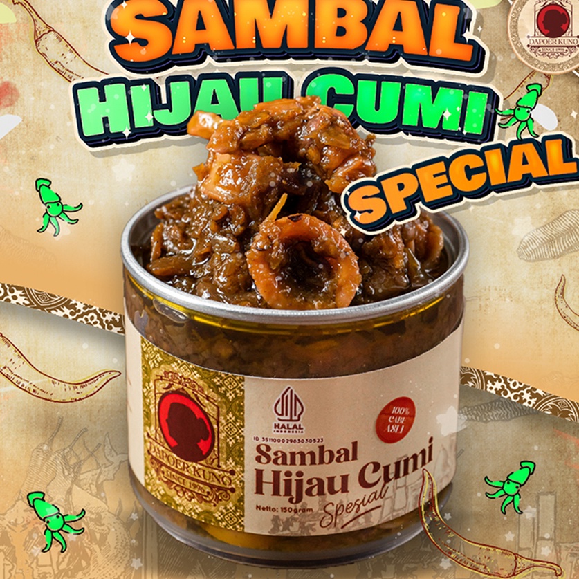 

✶Diskon Promo✦ Dapoer Kuno - Sambal Hijau Cumi Spesial 150gr 088 ✿