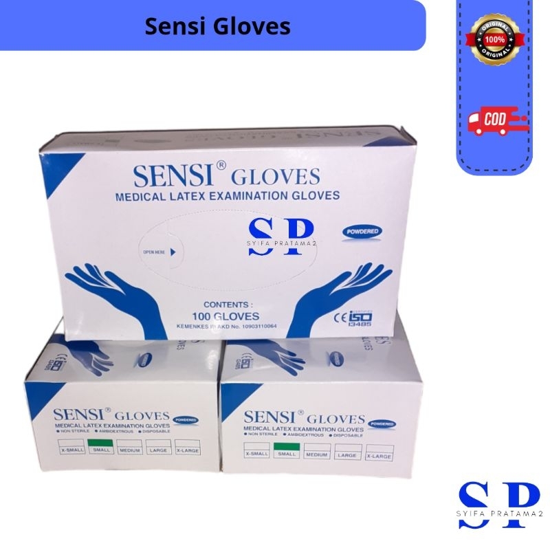 Alat Medis Sensi Gloves Sarung Tangan Karet Glove isi 50 Pasang