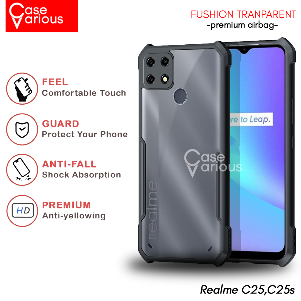 Case Realme C25,C25S Hard Case Fushion Casing Transparent