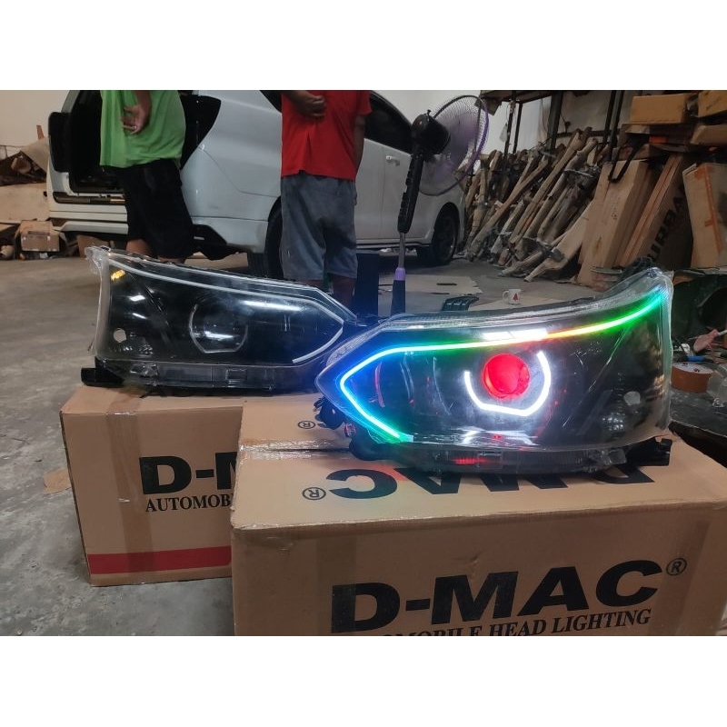 Headlamp Grand Avanza Xenia 2016-2018 full Modif PROJI BILED dan Alis RGB PADLELPOP sein RUNNING