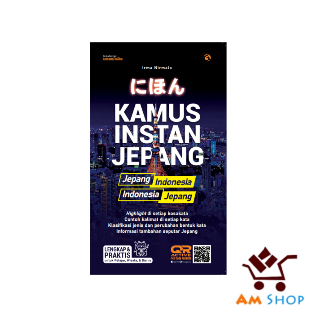 Buku Bahasa Jepang - Buku Belajar Bahasa Jepang - Kamus Instan Nihon Jepang-Indonesia