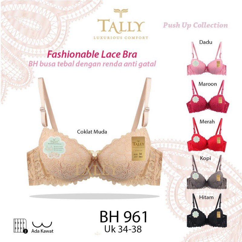 BYEOLSTORE_ID - BH TALLY 961 PUSH UP BAHAN RENDA - BH | Bra Full Brukat Push Up Bra TALLY 961 Busa T