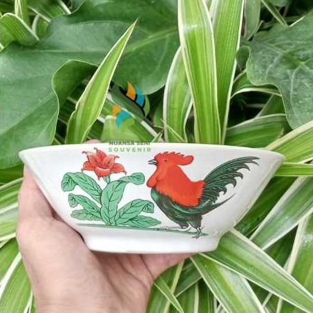 Mangkok Ayam Jago Keramik Lucky Mangkuk Ayam Mangkok Bakso Soto Mie Ayam Bowl Souvenir
