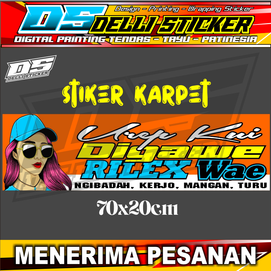 Stiker Decal Nyala Karpet Penghalang Lumpur Pick Up - Stiker Karpet Bus - Bisa Custom Desain
