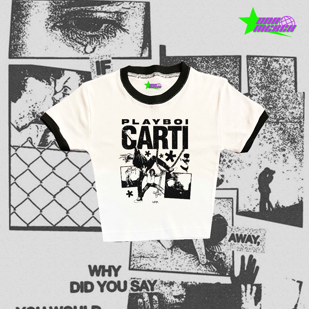 crop top rap tee playboi carti baby tee ringer