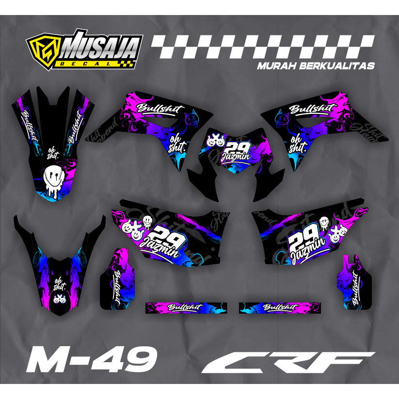 Decal CRF motif ungu biru hitam Fullbody - dekal crf full body