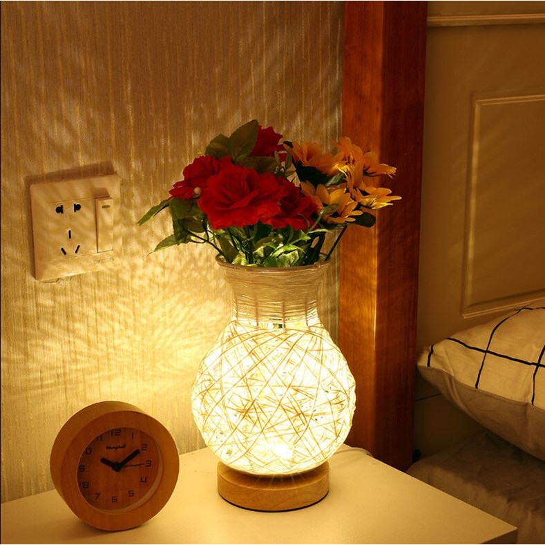 Lampu sisi tidur retro lampu kamar tidur remote kendali lampu tanpa kabel [kekuatan rendah] [dikirim