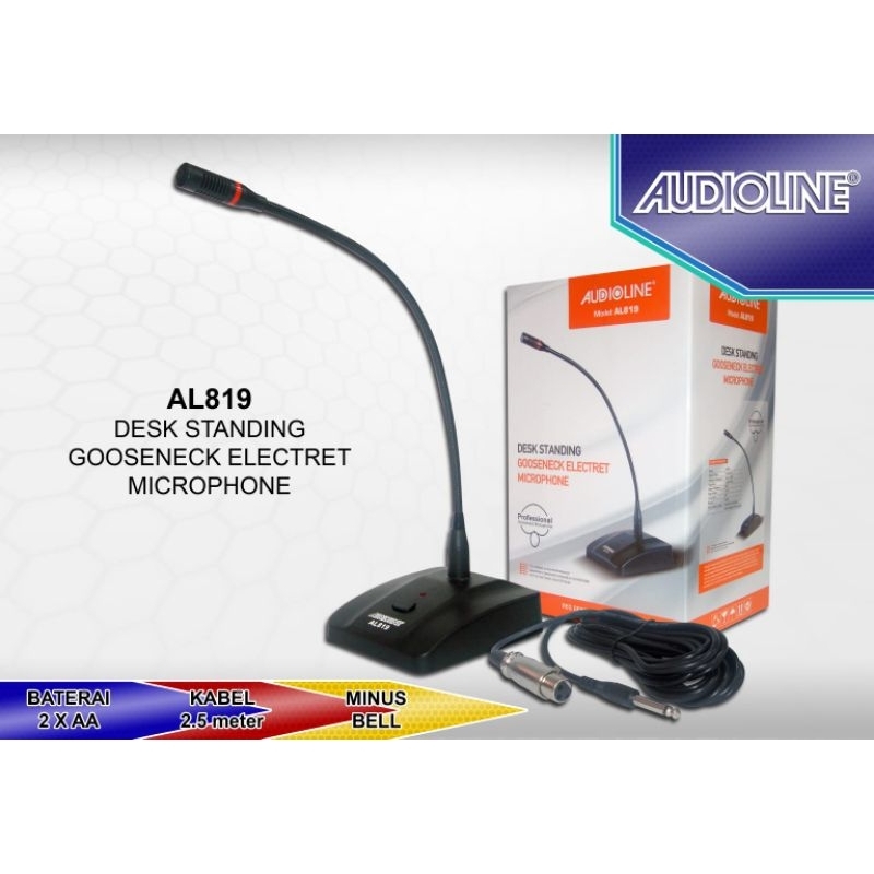 Mic Meja Mic Condenser AudioLine AL819 Mic Mimbar Podium