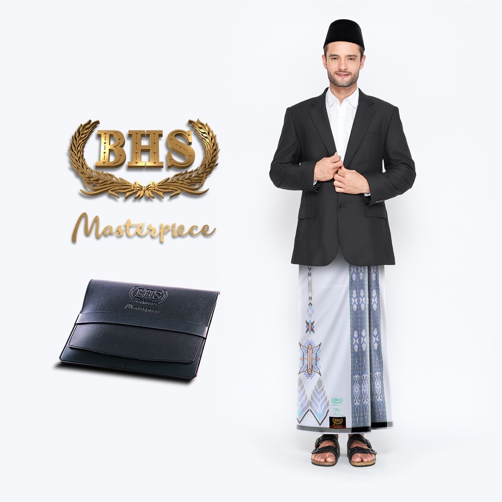 Sarung BHS Masterpiece Gold Motif M98 SEA Putih Biru