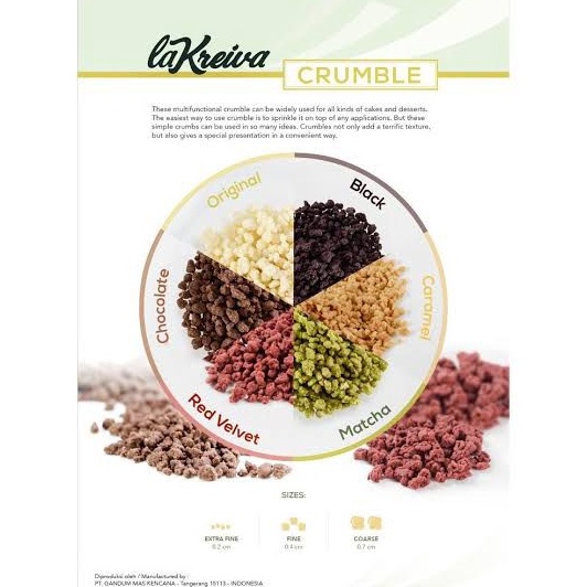 

[☛M90@] La Kreiva Cookie Crumble Fine Topping All Variant 250gr / Remahan Kasar La Kreiva [206]