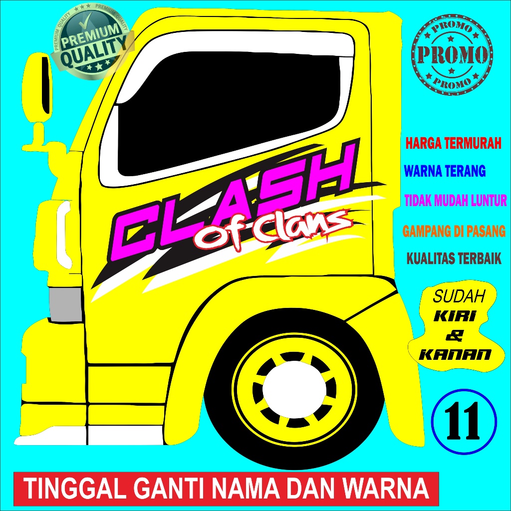 Stiker samping variasi mobil canter