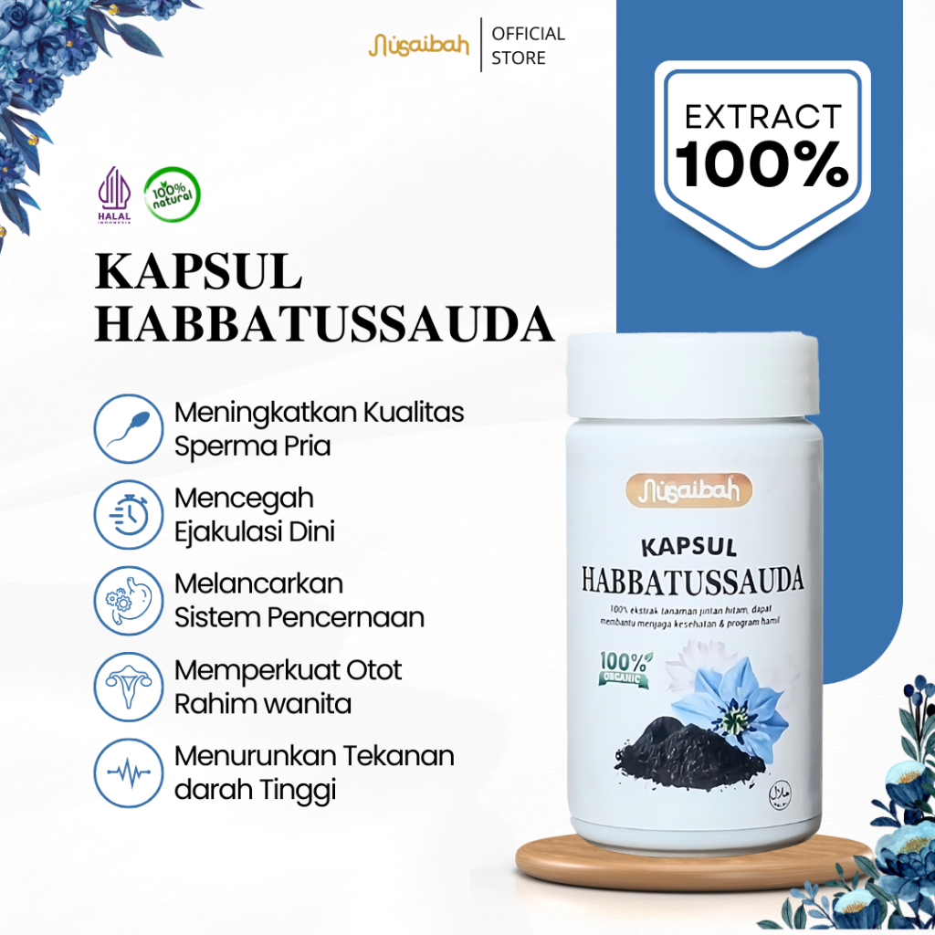 Habbatussauda Kapsul Premium 100% Membantu Daya Tahan Tubuh Promil Suami Istri | Promil Habbatussaud