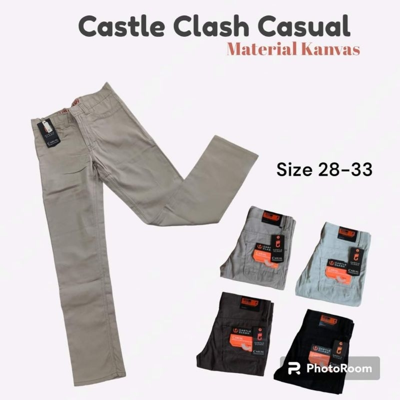Celana Panjang Castle Clash Kanvas Pria Cowok