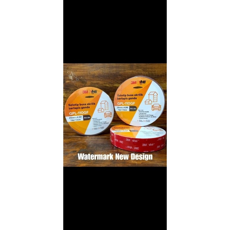 

Isolasi Bolak Balik Double Tape 3M VHB 12 24 Merah Original Made in USA 12mm 24mm