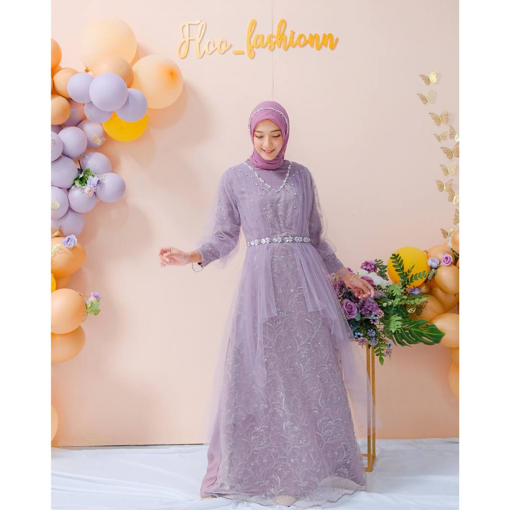 𝐁𝐔𝐓𝐈𝐊 𝐒𝐇𝐀𝐍𝐈𝐍𝐀 - BISA COD Rinda Dress Fashion Inner Muslim Terbaru Gamis Brokat Kondangan Kombinasi O