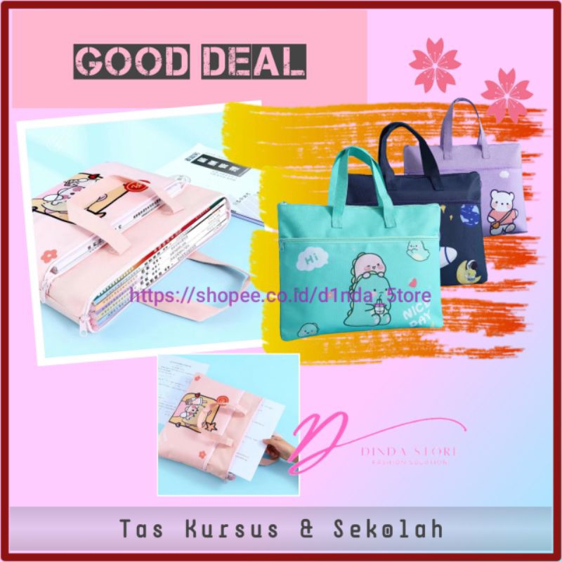 Tas Sekolah Map Buku Les Kursus Tempat Laptop Anak Remaja Perempuan Laki Laki Sling Bag Kapasitas Be