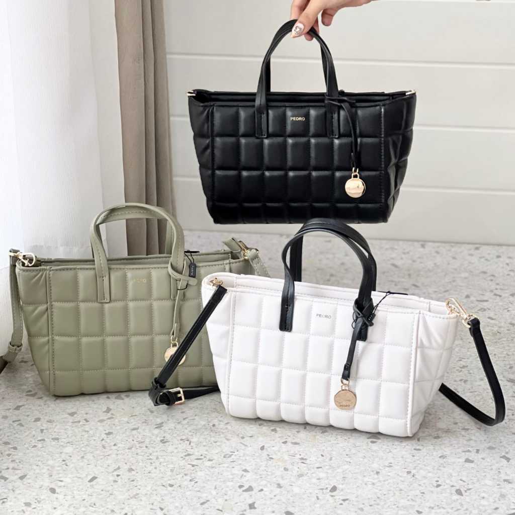PDRO Lucia Quilted Puff Handbag Tote Bag (P313)