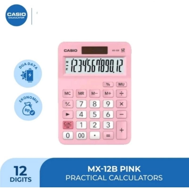 

Kalkulator Casio MX-12B Pink 12 Digit