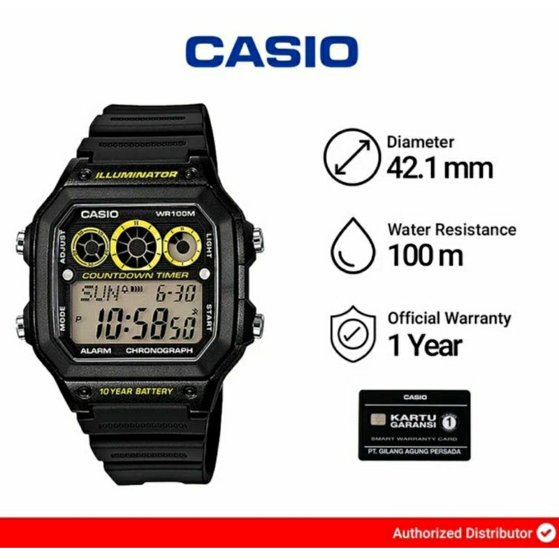 Jam Tangan Casio Pria AE1300WH / AE-1300WH