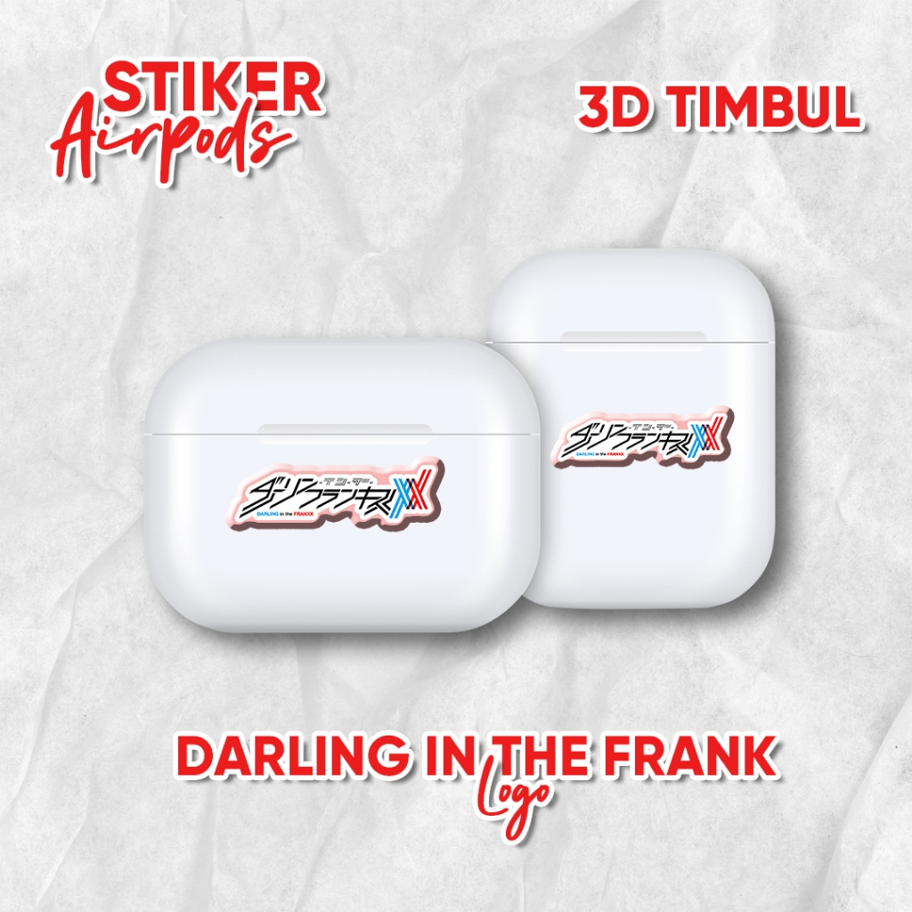 

Stiker Airpods Emblem 3D Timbul Zero two logo / Stiker Anime Resin