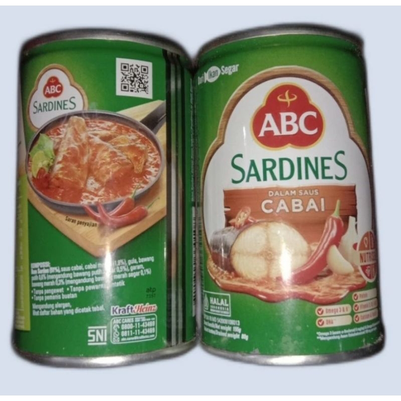 

Abc Sardines Saus Cabai 155gr, Abc Sardines Saus Extra Pedas 155gr