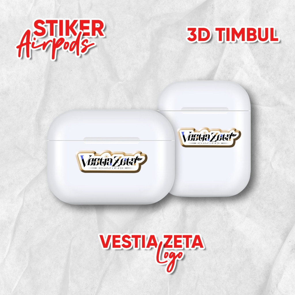 

Stiker Airpods Emblem 3D Timbul Vestia Zeta Logo / Stiker Anime Resin