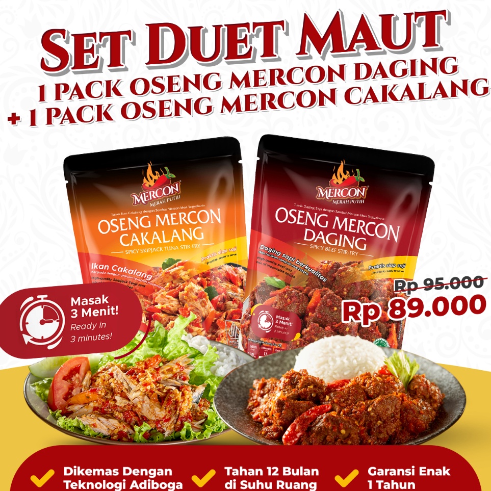 

Terbaru Mercon Merah Putih - Set Duet Maut || Oseng Mercon Daging + Cakalang