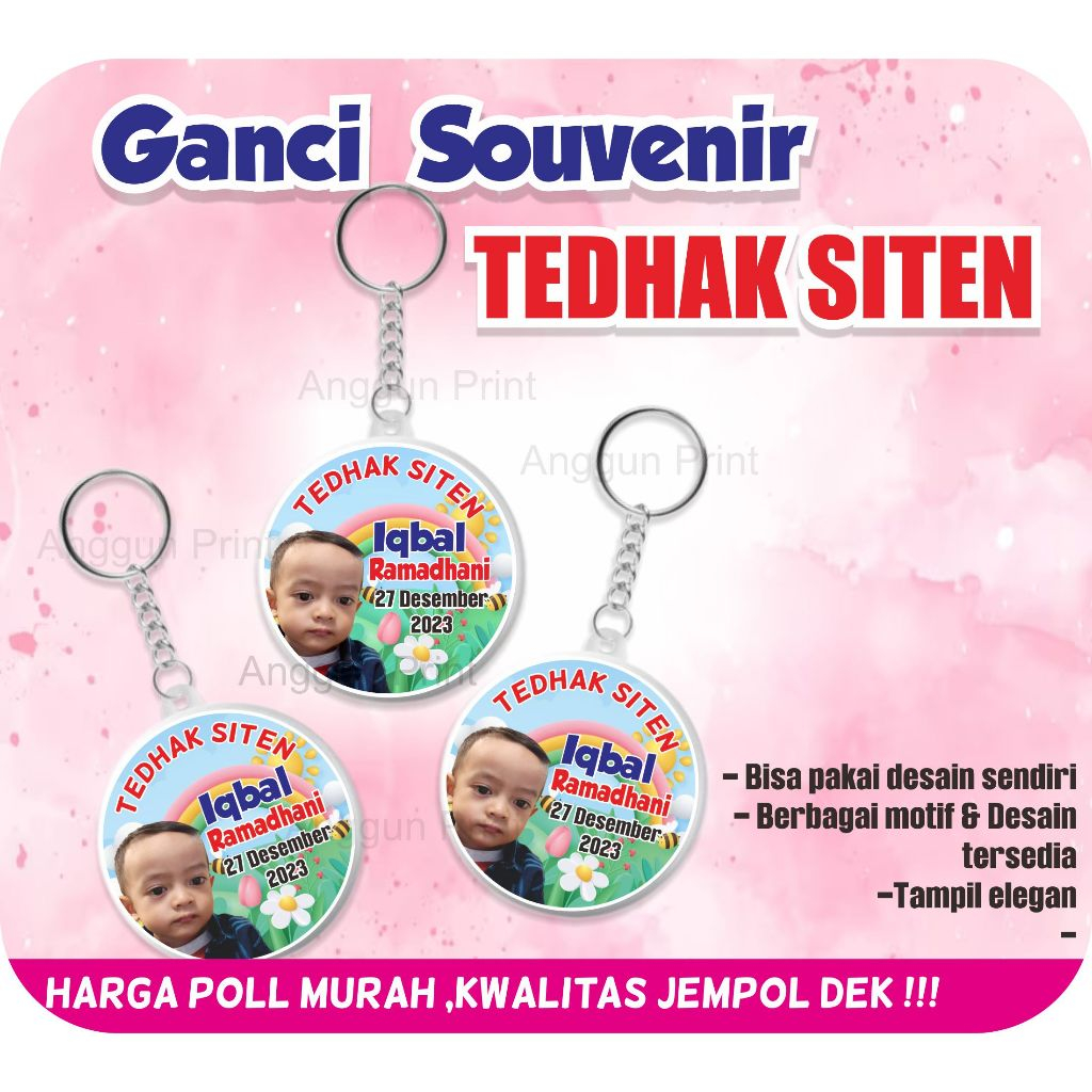 Gantungan Kunci Custom Souvenir Tedak Siten Tedhak Siten Dundunan Gratis Desain