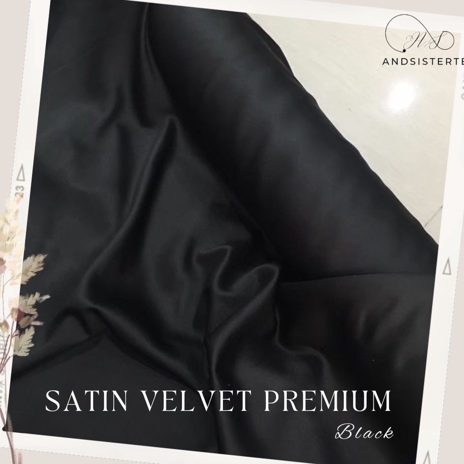 MODEL LWP887 Bahan Kain Satin Velvet Background Backdrop Foto Studio Warna Hitam
