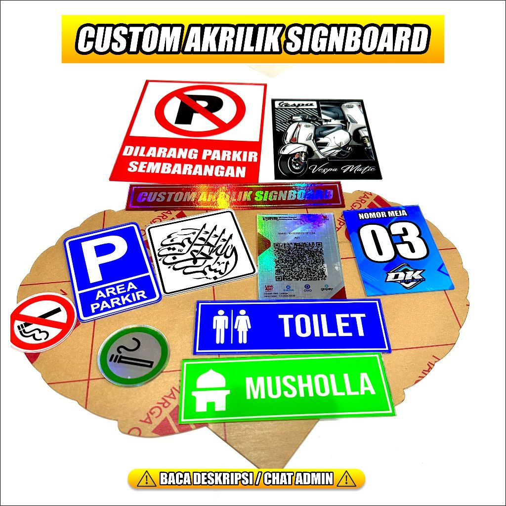 Custom Akrilik Sign Board / Akrilik Tanda / Acrylic Dinding / Acrylic Custom / Acrylic Papan Nama / 