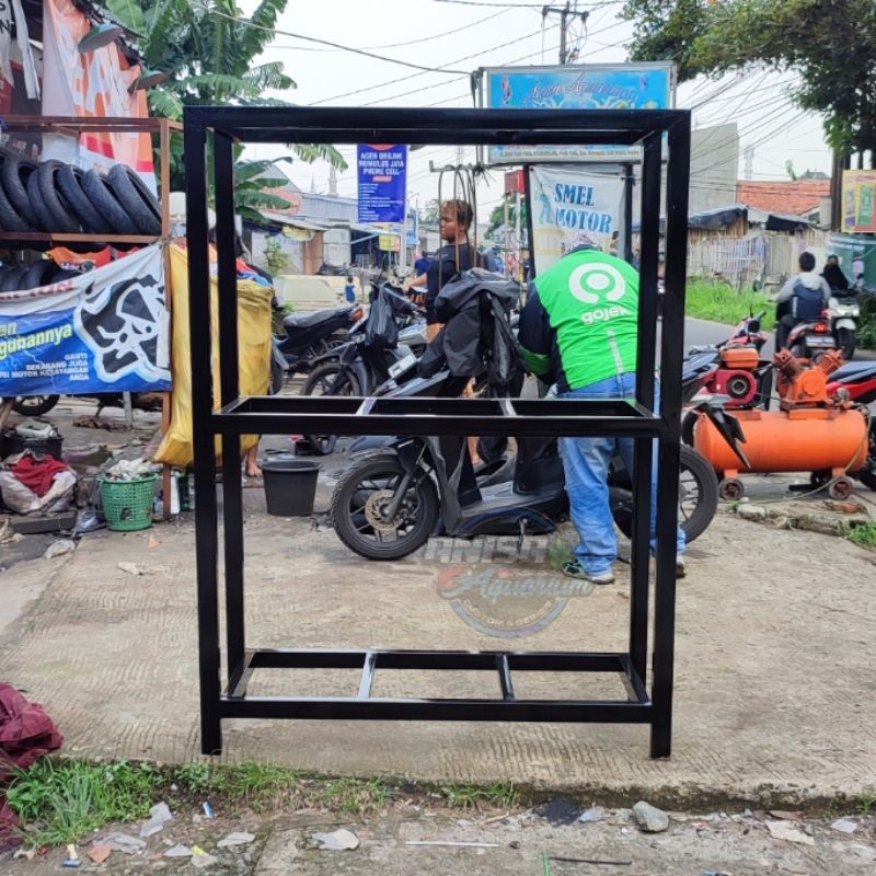 RAK AQUARIUM 3 SUSUN 120X50 HOLO 4X6 FULL BAHAN GALVANIS BERKUALITAS
