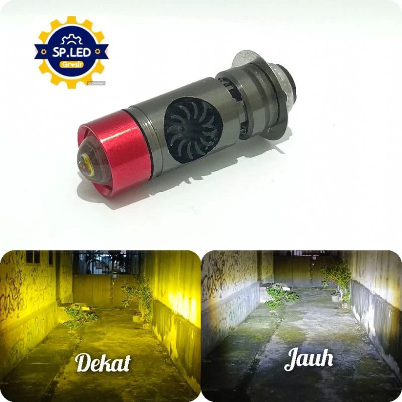 LAMPU UTAMA LED MOTOR H6 LASER + KIPAS 2 WARNA PUTIH KUNING DAN SENJA | LED H6 LASER MOTOR UNIVERSAL