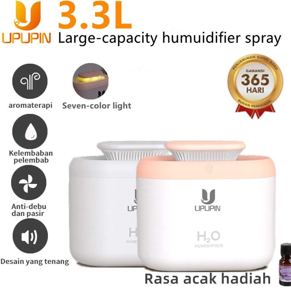 Kepuasan Belanja UPUPIN Humidifier Air 3300ml Aromaterapi Diffuser Dengan 7 color HUMIDIFIER DIFFUSE