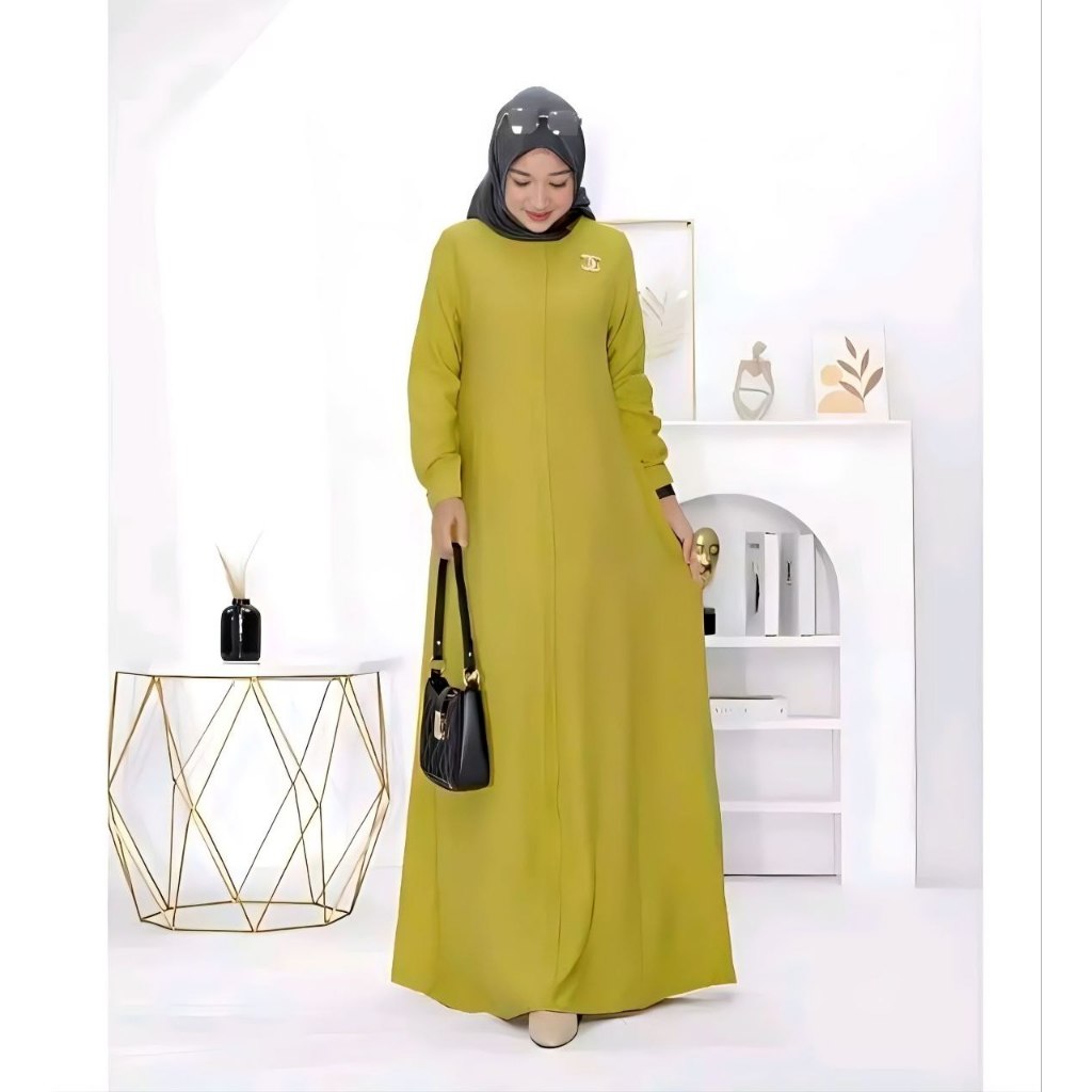 Maryam Dress Gamis Bahan Cey Crinkle Airflow