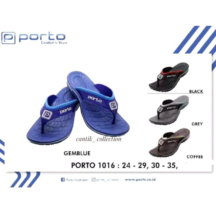 Laris Sandal Jepit Anak Laki Porto 1016 K&B Ukuran 24 - 35 - Sandal Jepit Kasual Anak Cowok