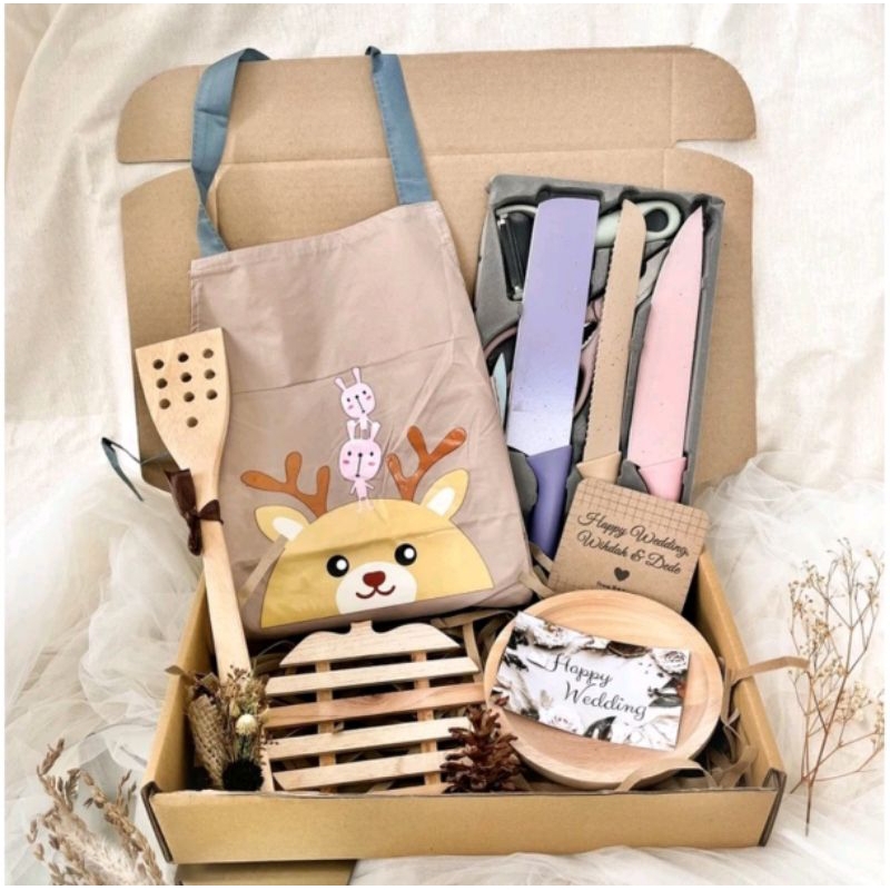 

HAMPERS WEDDING KADO WOOD SERIES COOKING SET HADIAH PERNIKAHAN