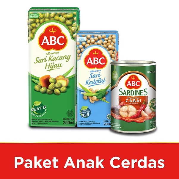 

Ready Stok ABC Mungbean Drink 250 ml + Soy Bean Drink TBA 200 ml + Sardines Chilli 155 gr