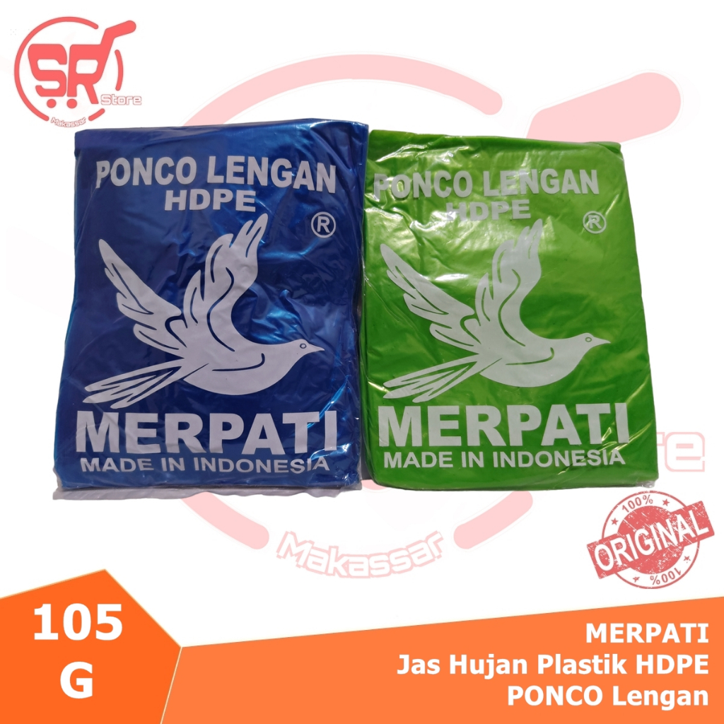 Jas Hujan Plastik Merpati Ponco Lengan HDPE (Bukan Sekali Pakai) / Disposable Raincoat Mantel ( SR S