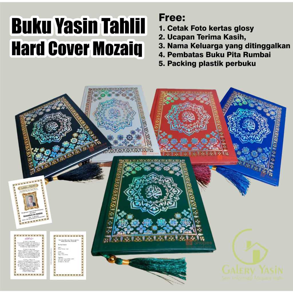Buku Yasin Tahlil Hard Cover mozaiq