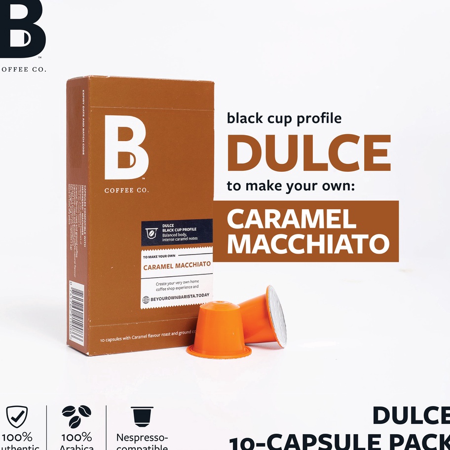 

Murah B Coffee Co. Dulce Caramel Macchiato Kopi Kapsul Nespresso Compatible Coffee Capsule