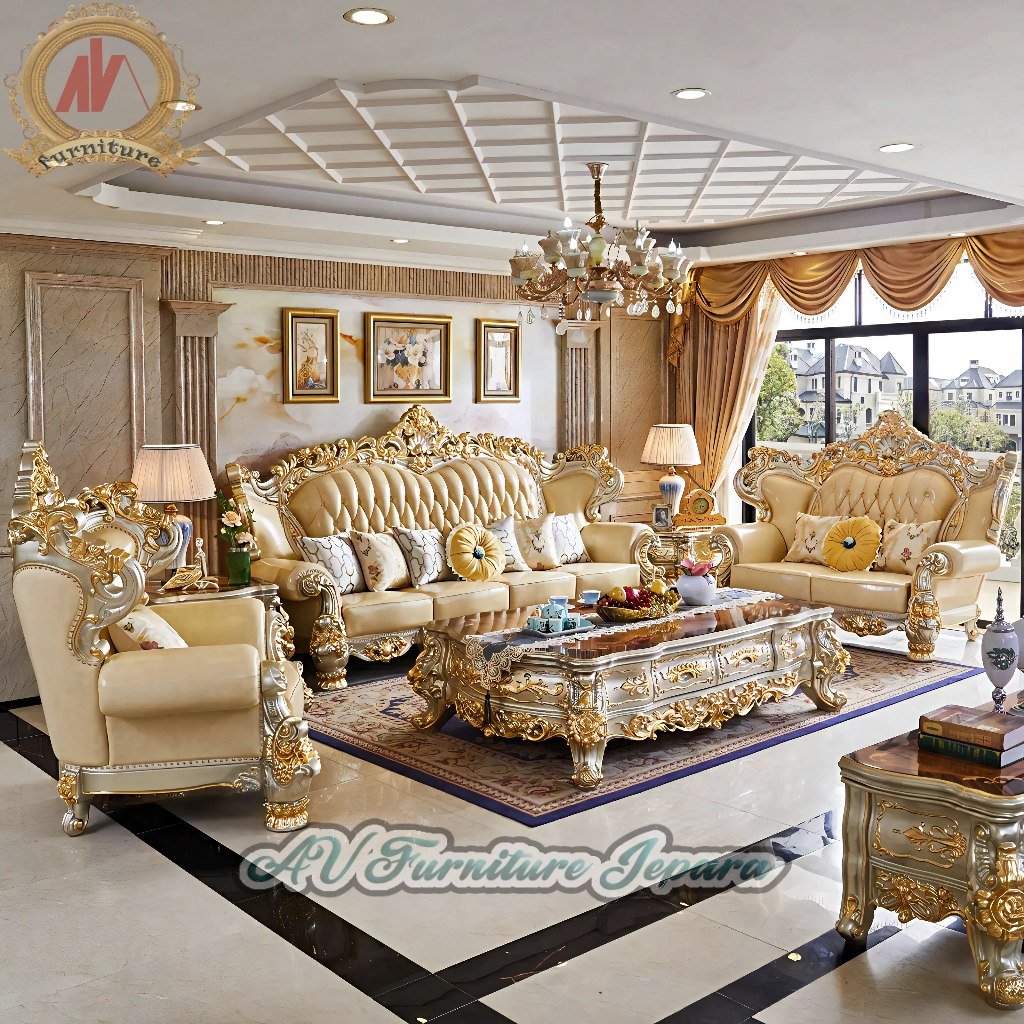Kursi sofa Ruang Tamu Mewah clasik Modern