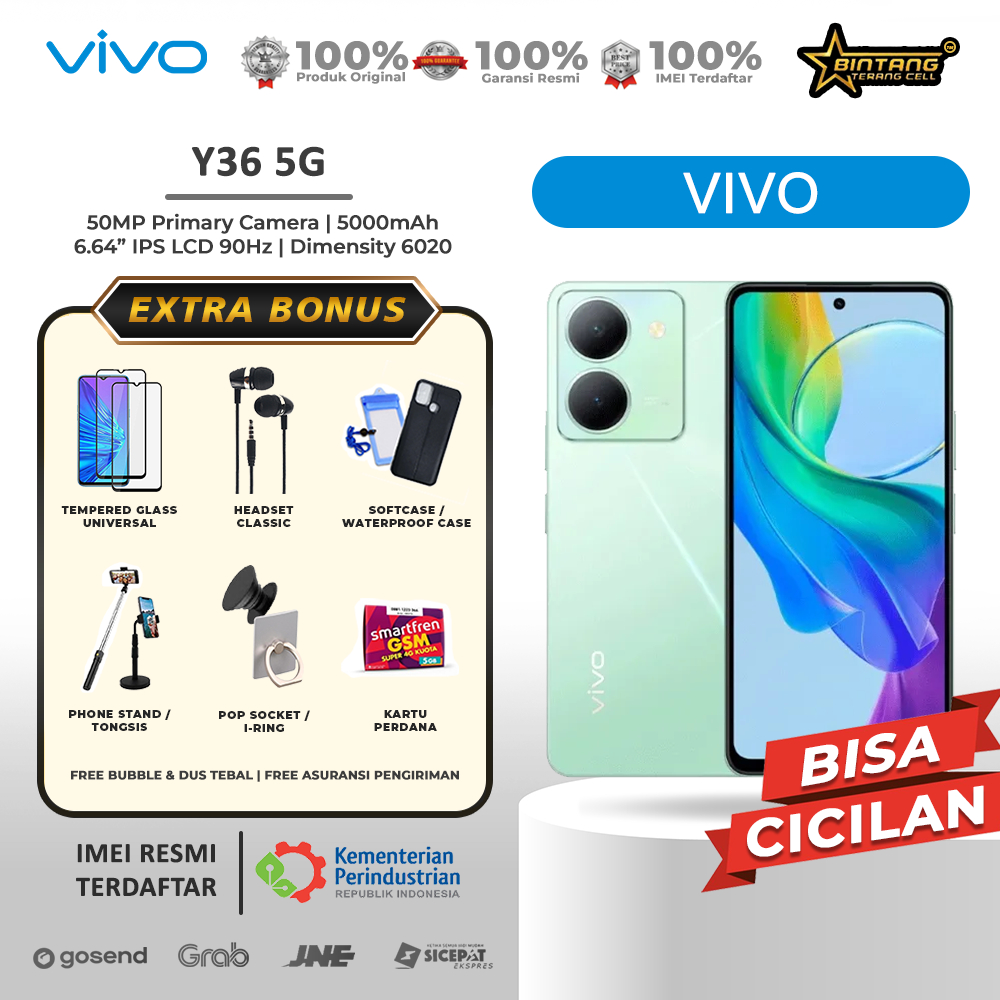 Vivo Y36 5G NFC RAM 8GB Extended Up To 16/256GB Garansi Resmi