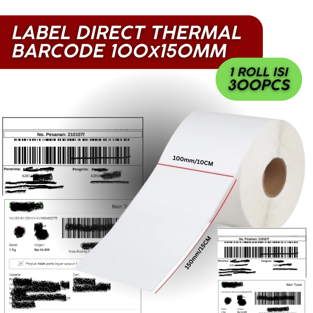 

Label Barcode Thermal 1 Kolom 100x150mm [300 PCS]