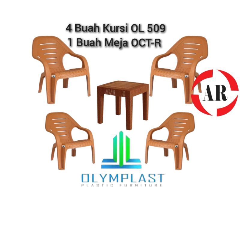 ( CARGO ) KURSI TAMU / MEJA TAMU SATU SET (  4 KURSI SANTAI + 1 MEJA OCT-R OLYMPLAST  )