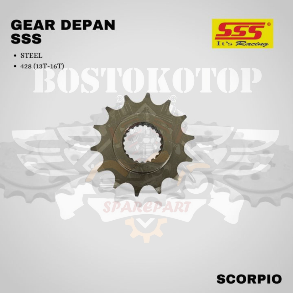 SSS Gir Gear Depan Yamaha Scorpio Z Xabre Ukuran 415 428 Original