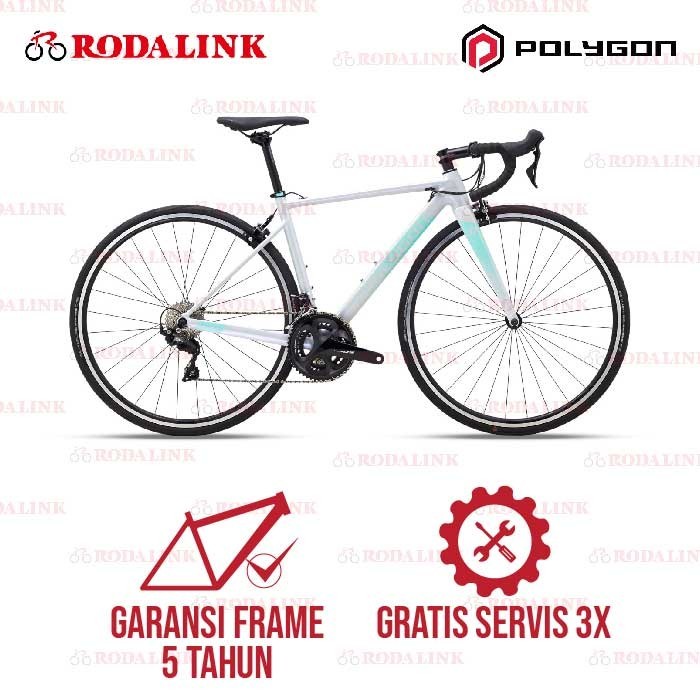 Polygon Sepeda Balap Road Bike Strattos S5 | Alloy Frame Carbon Fork Road Bike