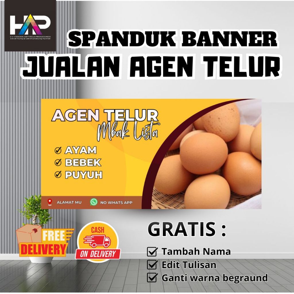 SPANDUK BANNER AGEN TELUR | BANNER JUALAN TELUR