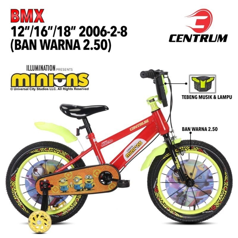 Sepeda Anak Laki BMX CENTRUM MINION 2006-2-8 Uk.12 16 18 Inch