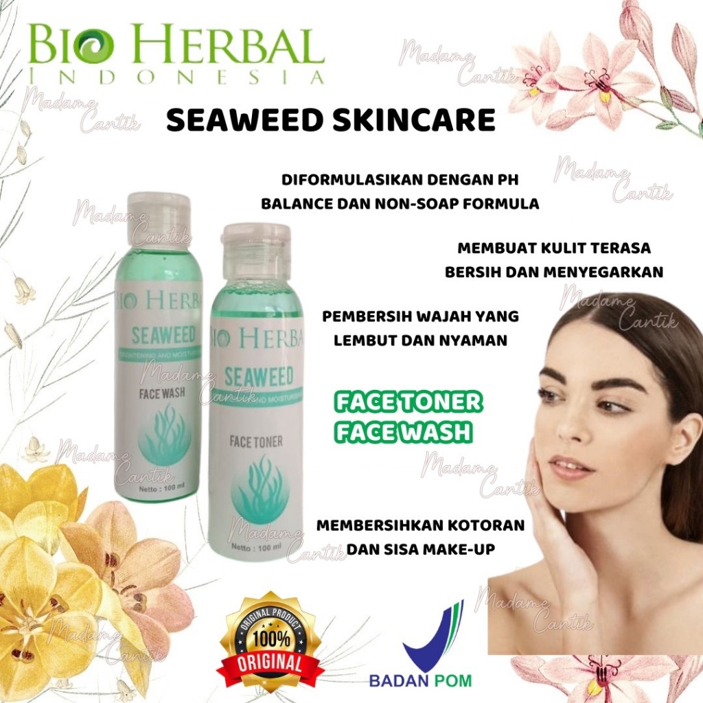 MADAME  BIO HERBAL SEAWEED SKINCARE - FACE WASH TONER
