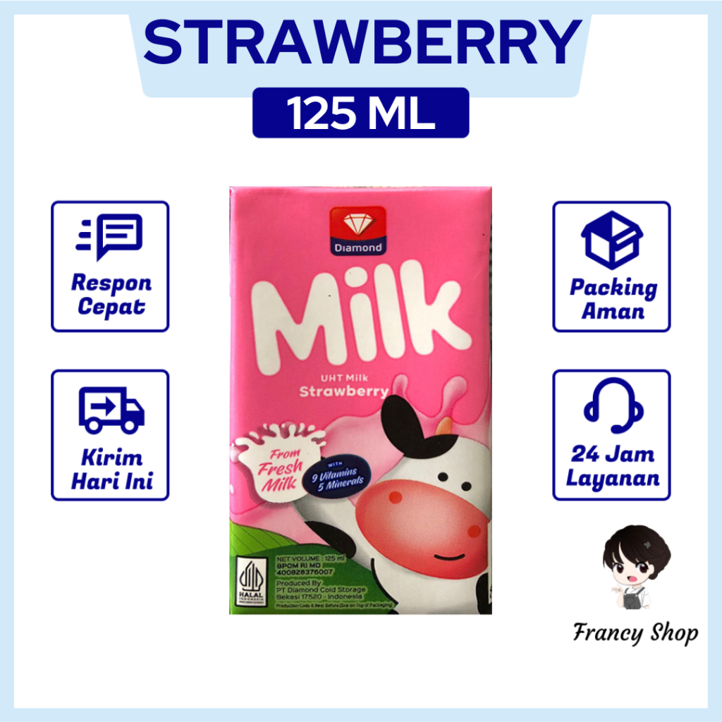 

Susu Diamond UHT Rasa Strawberry 125 ml